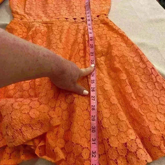 Anthropologie Raga Women's Sleeveless Lace Feminine Orange Mini size‎ M - Picture 10 of 13